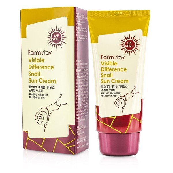 farm-stay-visible-difference-snail-sun-cream FARMSTAY SPF50+ SUN CREAM SNAIL DIFFERENCE 70 ML - الصورة 1